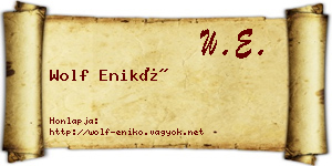 Wolf Enikő névjegykártya